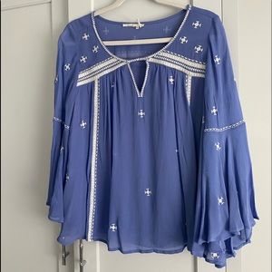 Anthropologie Floreat Bell Sleeve Blouse